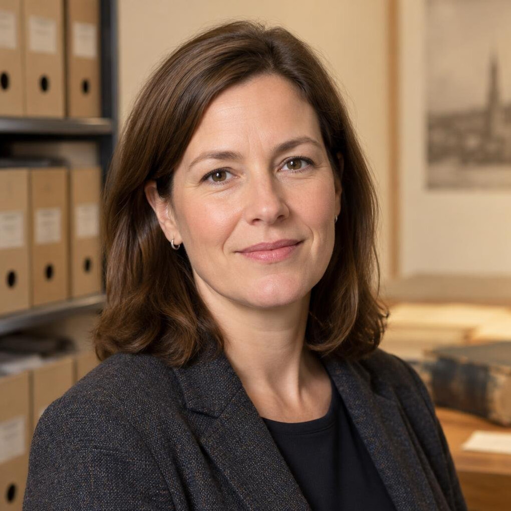 Portrait of a smiling woman with brown hair